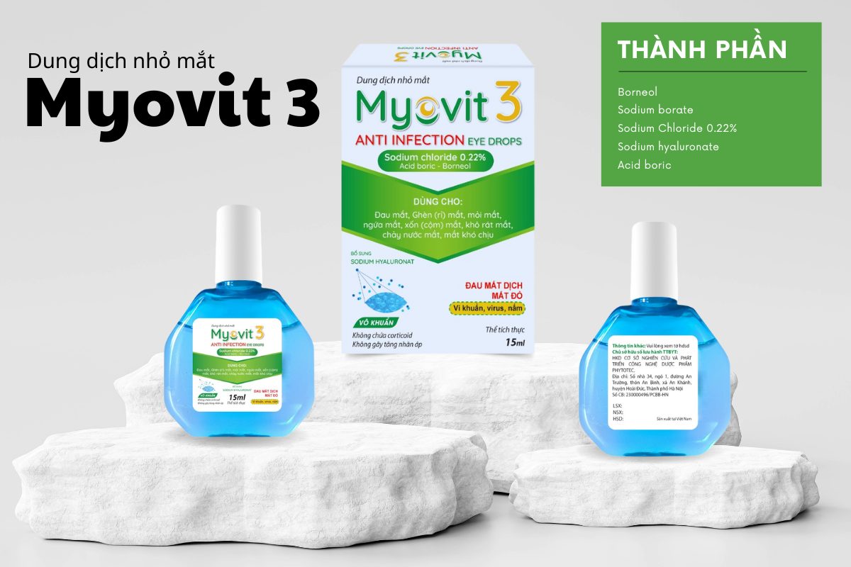 Thành phần của Dung dịch nhỏ mắt Myovit 3