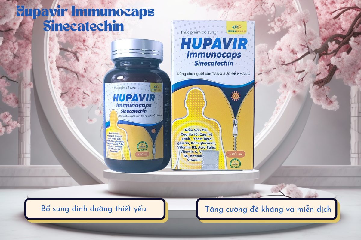 Công dụng của sản phẩm Hupavir Immunocaps Sinecatechin