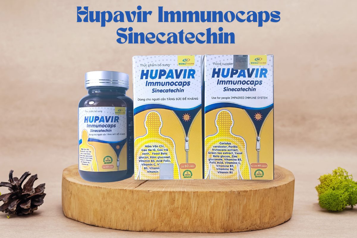 Hupavir Immunocaps Sinecatechin - Viên uống hỗ trợ nâng cao miễn dịch cho cơ thể