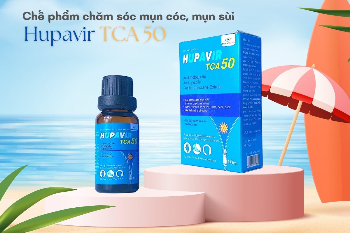 Hupavir TCA 50 dành cho người bị mụn cóc, mụn sùi,...